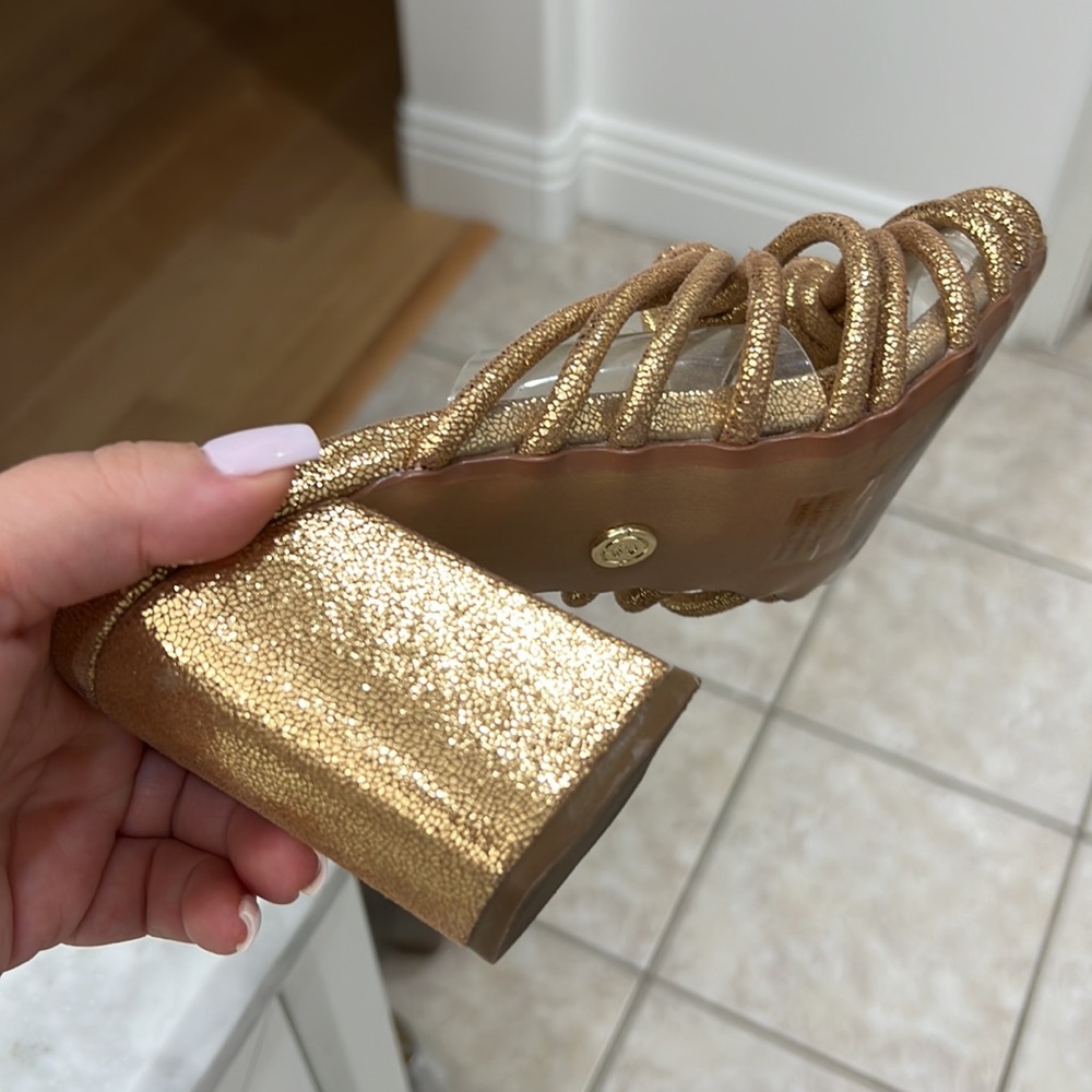 Cecelia New York Chunky Gold Sandal Mules - Picture 13 of 15